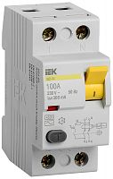 Выключатель дифференциального тока УЗО IEK KARAT ВД1-63 2п 100А 300мА 4,5,кА тип AC картинка
